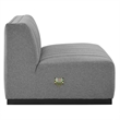 Maklaine Modern Channel Tufted Fabric Armless Chair in Light Gray