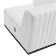 Maklaine Modern Channel Tufted Fabric Left Corner Chair in White