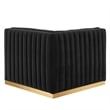 Maklaine Channel Tufted Performance Velvet Left Corner Chair in Gold/Black