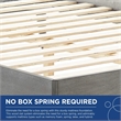 Maklaine Cane Rattan and Wood Full Platform Bed with Splayed Legs in Gray