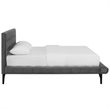 Maklaine Queen Biscuit Tufted Performance Velvet Platform Bed in Gray