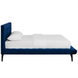 Maklaine Queen Biscuit Tufted Performance Velvet Platform Bed in Navy