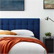 Maklaine Queen Biscuit Tufted Performance Velvet Platform Bed in Navy