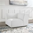 Maklaine Polyester Fabric Sectional Sofa Corner Chair in White