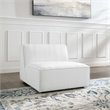 Maklaine Polyester Fabric Sectional Sofa Armless Chair in White