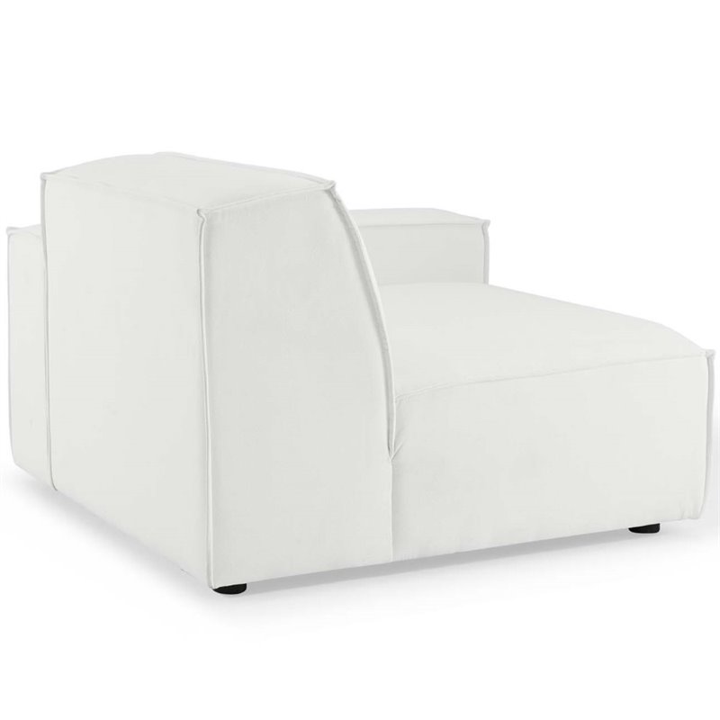 Maklaine 4-Piece Modern Fabric Upholstered Sectional Sofa in White