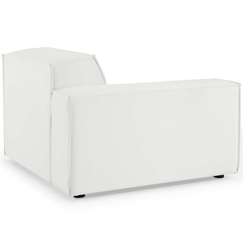 Maklaine 4-Piece Modern Fabric Upholstered Sectional Sofa in White