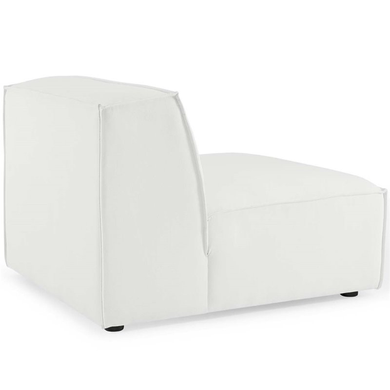 Maklaine 4-Piece Modern Fabric Upholstered Sectional Sofa in White