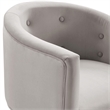 Maklaine Tufted Velvet Stainless Steel Accent Chair in Light Gray