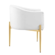 Maklaine Tufted Performance Velvet Stainless Steel Accent Chair in White