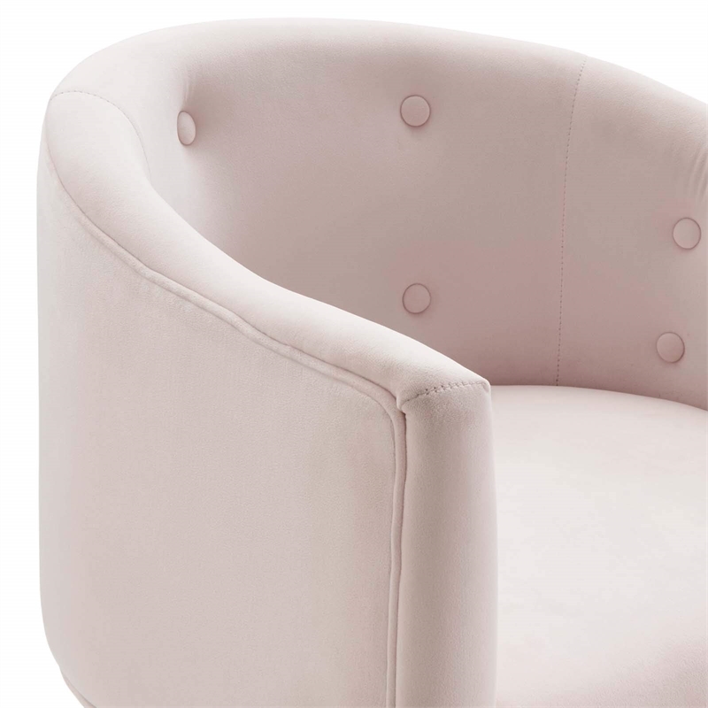 Maklaine Modern Tufted Velvet Accent Chairs in Pink (Set of 2)