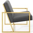 Maklaine Channel Tufted Performance Velvet Armchair in Charcoal