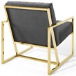 Maklaine Channel Tufted Performance Velvet Armchair in Charcoal