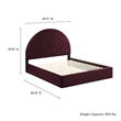 Maklaine Performance Velvet Upholstered Full Platform Bed in Mulberry
