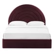 Maklaine Performance Velvet Upholstered Full Platform Bed in Mulberry