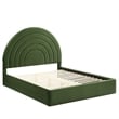 Maklaine Performance Velvet Upholstered King Platform Bed in Moss Green