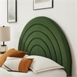 Maklaine Performance Velvet Upholstered King Platform Bed in Moss Green