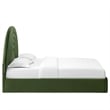 Maklaine Performance Velvet Upholstered King Platform Bed in Moss Green