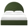 Maklaine Performance Velvet Upholstered King Platform Bed in Moss Green