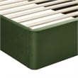 Maklaine Performance Velvet Upholstered King Platform Bed in Moss Green
