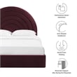Maklaine Performance Velvet Upholstered King Platform Bed in Mulberry