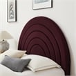 Maklaine Performance Velvet Upholstered King Platform Bed in Mulberry