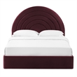 Maklaine Performance Velvet Upholstered King Platform Bed in Mulberry