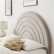 Maklaine Performance Velvet Upholstered Queen Platform Bed in Almond