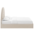 Maklaine Performance Velvet Upholstered Queen Platform Bed in Almond