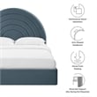 Maklaine Performance Velvet Upholstered Queen Platform Bed in Cadet Blue