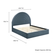 Maklaine Performance Velvet Upholstered Queen Platform Bed in Cadet Blue