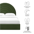 Maklaine Performance Velvet Upholstered Queen Platform Bed in Moss Green