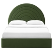 Maklaine Performance Velvet Upholstered Queen Platform Bed in Moss Green