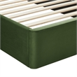 Maklaine Performance Velvet Upholstered Queen Platform Bed in Moss Green