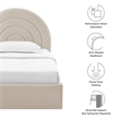 Maklaine Contemporary Performance Velvet Upholstered Twin Platform Bed in Almond