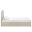 Maklaine Contemporary Performance Velvet Upholstered Twin Platform Bed in Almond
