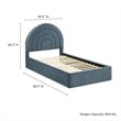 Maklaine Performance Velvet Upholstered Twin Platform Bed in Cadet Blue