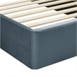 Maklaine Performance Velvet Upholstered Twin Platform Bed in Cadet Blue