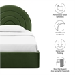 Maklaine Performance Velvet Upholstered Twin Platform Bed in Moss Green