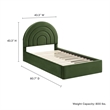 Maklaine Performance Velvet Upholstered Twin Platform Bed in Moss Green