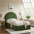 Maklaine Performance Velvet Upholstered Twin Platform Bed in Moss Green