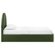 Maklaine Performance Velvet Upholstered Twin Platform Bed in Moss Green