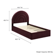 Maklaine Performance Velvet Upholstered Twin Platform Bed in Mulberry