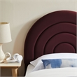 Maklaine Performance Velvet Upholstered Twin Platform Bed in Mulberry