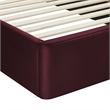 Maklaine Performance Velvet Upholstered Twin Platform Bed in Mulberry