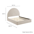Maklaine Contemporary Performance Velvet Upholstered Full Platform Bed in Almond