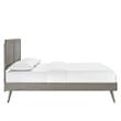 Maklaine Contemporary Wood Full Platform Bed in Gray With Splayed Legs