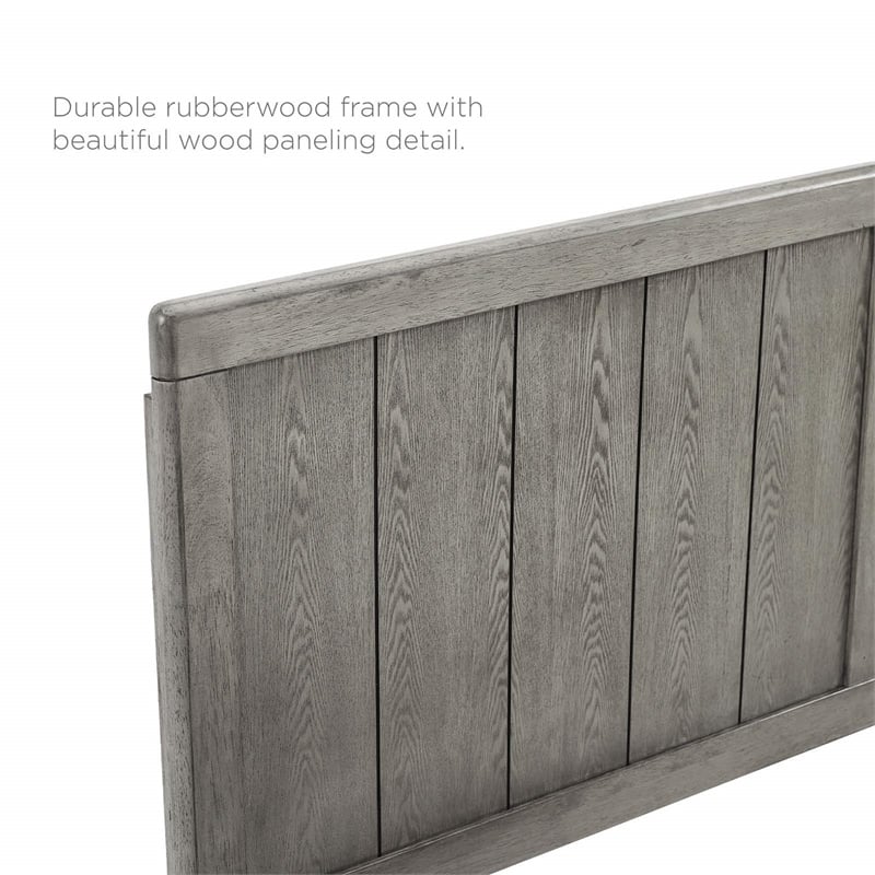 Maklaine Wood Frame Twin Platform Bed with Splayed Legs in Gray