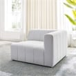 Maklaine Polyester Fabric Upholstered Right Arm Chair in Ivory