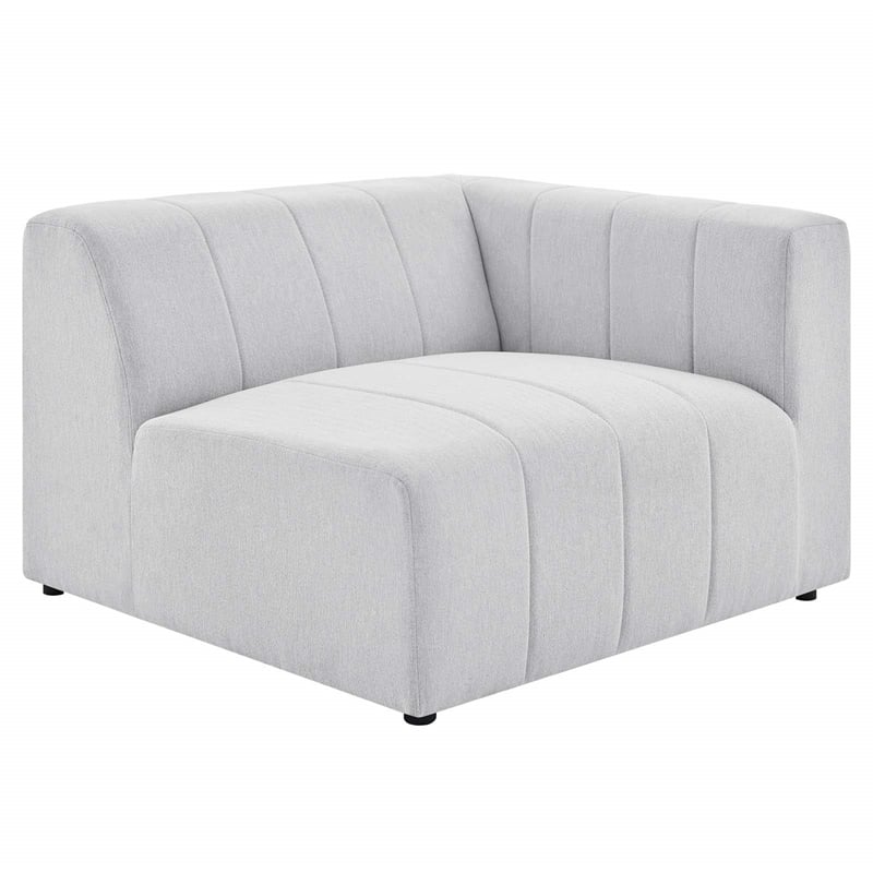Maklaine Polyester Fabric Upholstered Right Arm Chair in Ivory